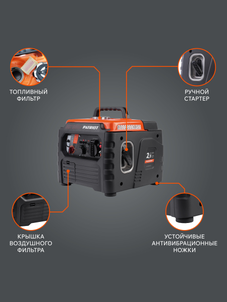 Бензиновый инверторный генератор PATRIOT iGX 1200 на колесах фото