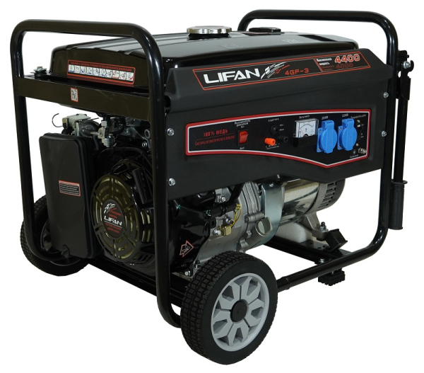 Бензиновый генератор Lifan 4 GF-3 (LF5000) на колесах фото