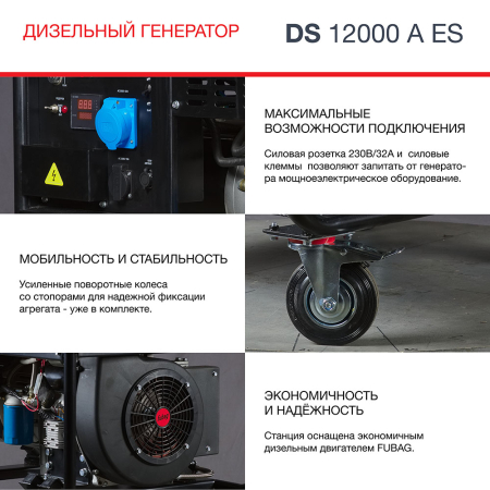 Дизельный генератор Fubag DS 12000 A ES фото