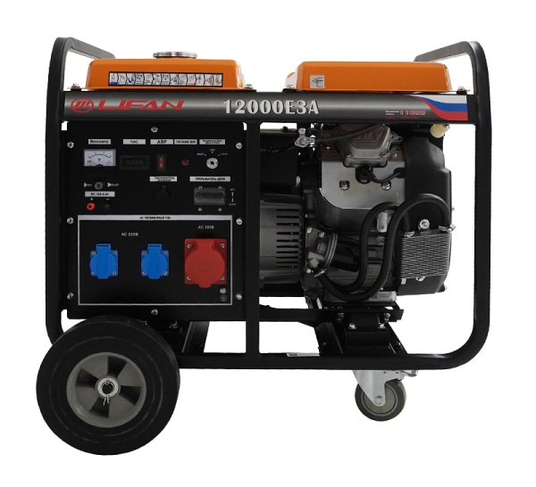 Бензиновый генератор Lifan 12000E3A на колесах фото