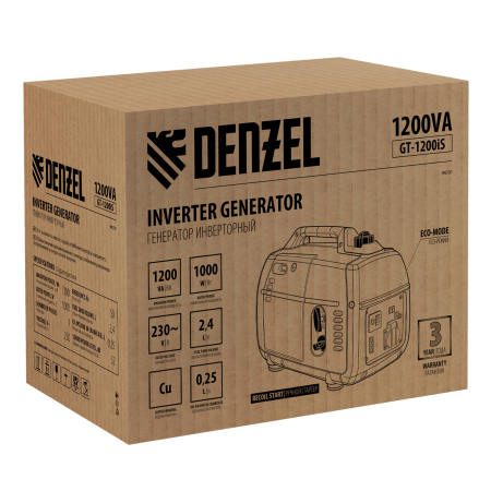 Бензиновый генератор DENZEL GT-1200iS фото