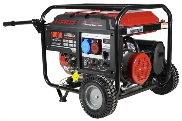 Бензиновый генератор Loncin LC10000D-AS, 3-х фазный (с мощностью без ограничений при 1-но и 3-х фазном режиме) фото