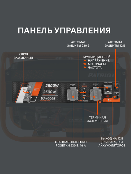 Бензиновый генератор PATRIOT GRS 3500 E на колесах фото