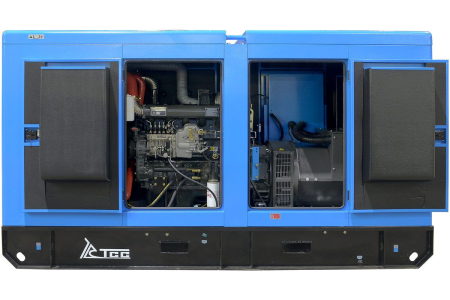 Дизельный генератор ТСС ЭД-150-Т400 с АВР в шумозащитном кожухе на прицепе фото