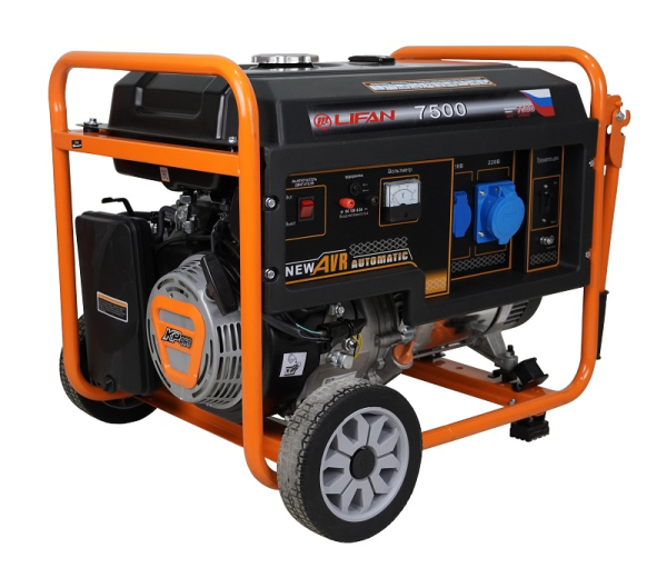 Бензиновый генератор Lifan 7 GF-6 (7500) на колесах фото