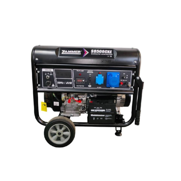 Бензиновый генератор Zammer S8500CXE на колесах фото