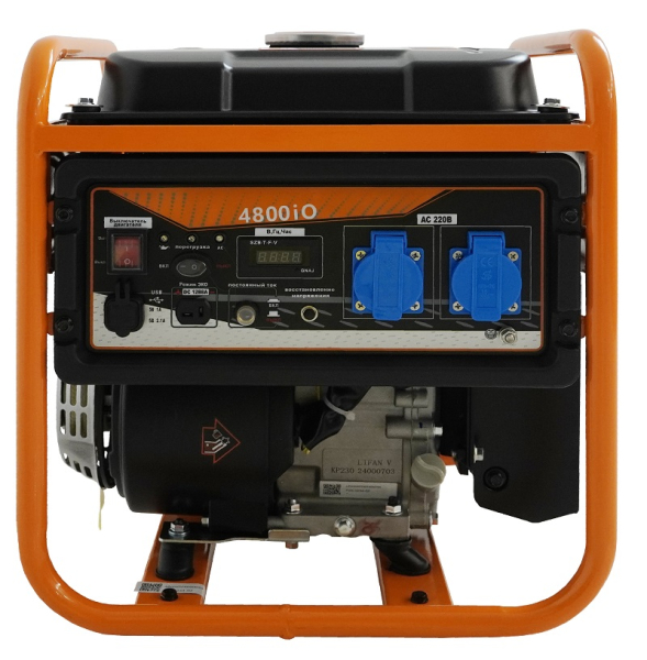 Бензиновый инверторный генератор Lifan 4800IO на колесах фото