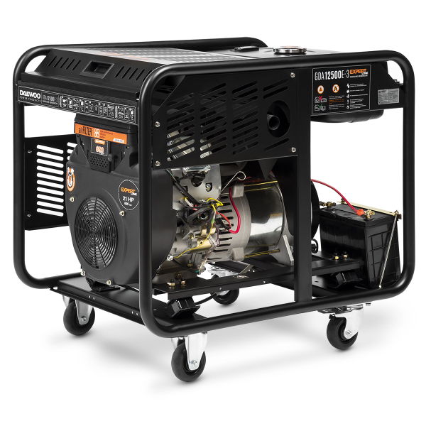 Бензиновый генератор DAEWOO GDA 12500E-3 передвижной фото